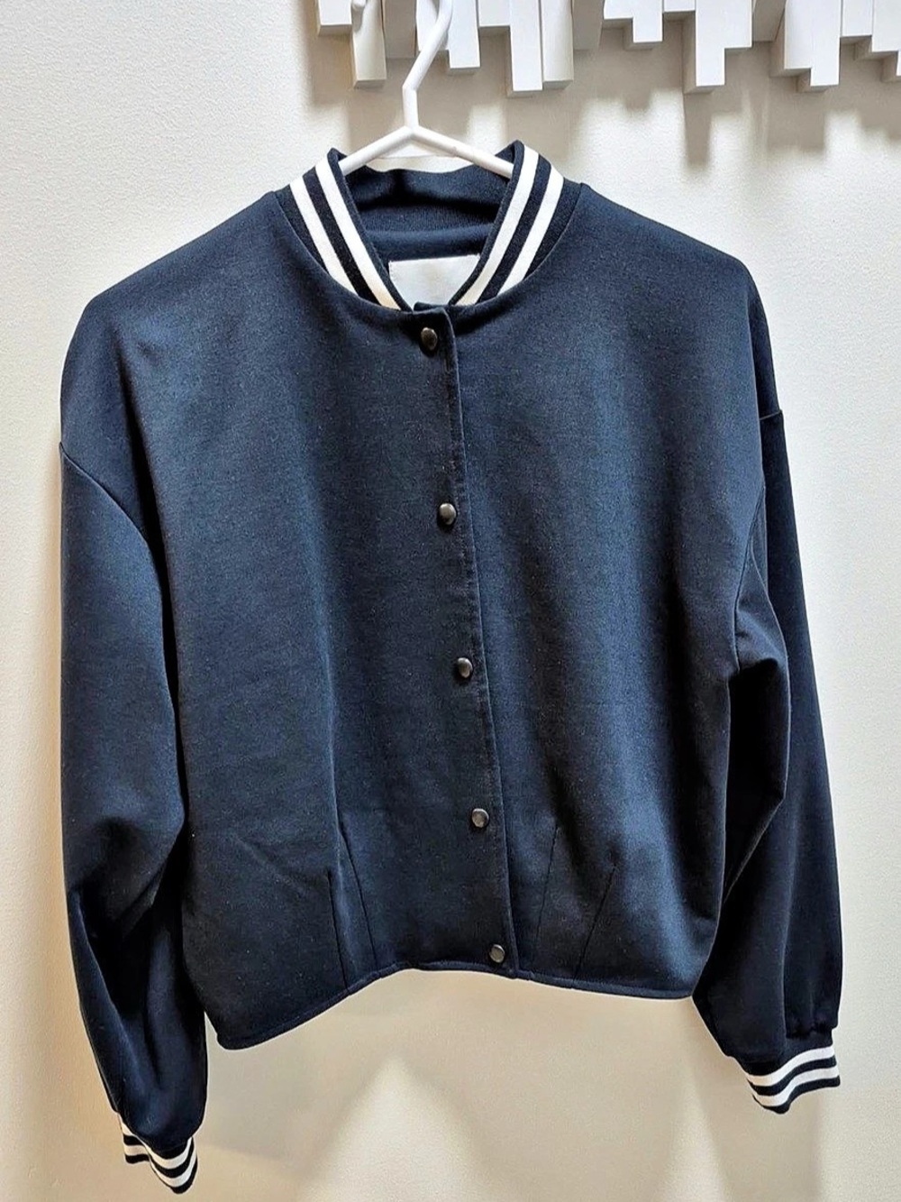 ICHI Ykate Bomber JA2 Varsity Bomber Jacket Blue Size Small Like New